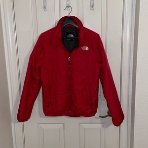 Red North Face puffer jacket. Size XS.